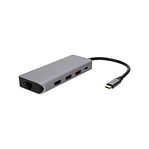 ［USB-C オス→メス HDMI / LAN / USB-Aｘ2 / USB-C] USB PD対...