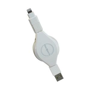 【在庫限り】 Owltech(オウルテック) ［micro USB＋ライトニング］USBケーブル 充電・転送 （リール〜1.2m・ホワイト）MFi認証 OWL-CBRJD12SPLT-WH [振込不可]