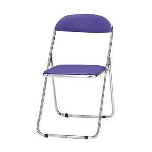 藤沢工業 パイプ椅子　シリンダ機能付　スチールメッキパイプ　青　CF100M