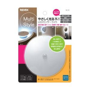 リーベックス センサーライト やさしく光る丸型  ホワイト SL101 ［白色 /乾電池式］