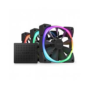 NZXT ケースファンx3  ＋ファンコントローラー AER RGB2 120mm Triple Starter Kit RGB120mmファンセット ブラック HF-2812C-TB