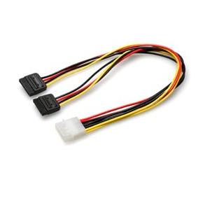 GROOVY 4ピン（大）→SATA用15ピン（×2口）分岐ケーブル 29.5cm　GN-PW030...