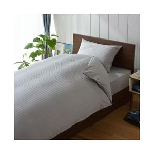 生毛工房 【まくらカバー】サテンストライプ 大きめサイズ(綿100％/50×100cm/グレー)