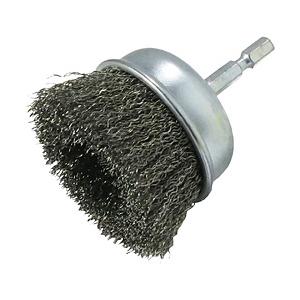 ヤナセ 軸付カップ型ブラシ 6.35mm軸 ステンレス線 インパクト用