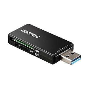 BUFFALO(バッファロー) USB3.0 microSD/SDカード専用カードリーダー（ブラック）BSCR27U3BK｜y-sofmap