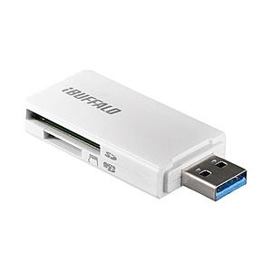 BUFFALO(バッファロー) USB3.0 microSD/SDカード専用カードリーダー（ホワイト）BSCR27U3WH [振込不可]｜y-sofmap