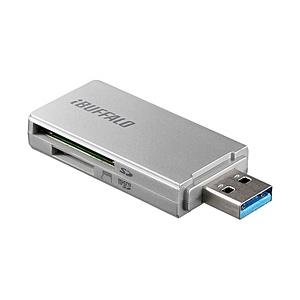 BUFFALO(バッファロー) USB3.0 microSD/SDカード専用カードリーダー（シルバー）BSCR27U3SVの商品画像