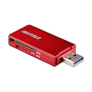 BUFFALO(バッファロー) USB3.0 microSD/SDカード専用カードリーダー（レッド）BSCR27U3RD｜y-sofmap
