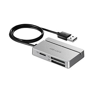 BUFFALO(バッファロー) USB2.0 マルチカードリーダー／ライター　シルバー　BSCR10...
