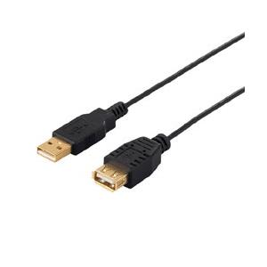 BUFFALO(バッファロー) USB2.0延長ケーブル (A to A) スリム 2m ブラック ...