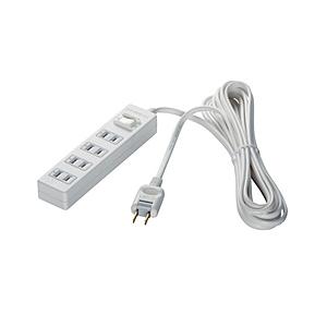 BUFFALO(バッファロー) 2ピン式電源タップ 4個口 集中スイッチ 2m ホワイト BCTAP...