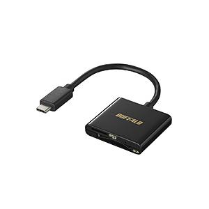BUFFALO(バッファロー) BSCR110U3CBK USB3.2Gen1Type-C カードリーダー SD/microSDブラック  ブラック｜y-sofmap