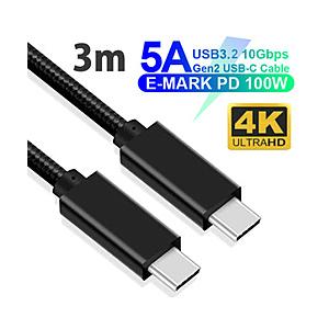 トーホー USB-C ⇔ USB-Cケーブル [映像 /充電 /転送 /3.0m /4K /PD10...