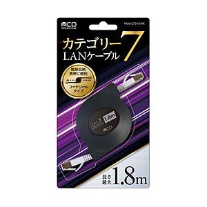 ミヨシ Mul C7018 Bk Lanケーブル 1 8m カテゴリー7 巻き取り式 ソフマップpaypayモール店 通販 Paypayモール
