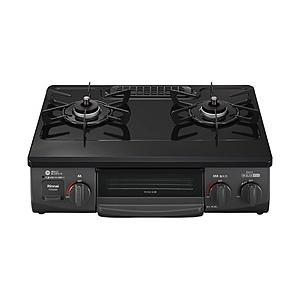 リンナイ ガスコンロ ワンピーストップ  ブラック RTE565BKR_13A ［約56cm(コンパ...