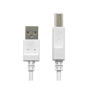 ELECOM(エレコム) 1.5m [USB A-Bタイプ] USB2.0やわらかケーブル　（ホワイ...