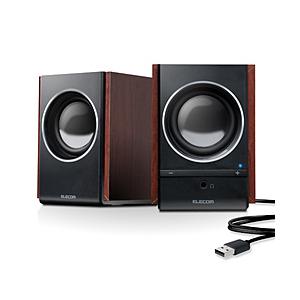 ELECOM(エレコム) MS-W13UXBK　木のスピーカ-/5W/USB電源/ブラック MSW1...