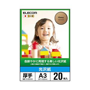 ELECOM(エレコム) EJK-GANA320（EJK-GANシリーズ/光沢写真用紙/光沢紙厚手/A3/20枚）