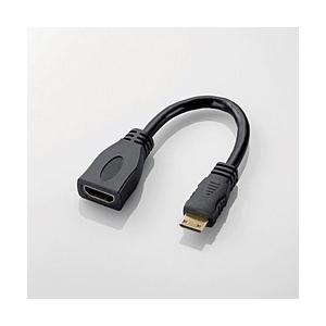 ELECOM(エレコム) 0.1m［HDMI mini → HDMI］変換アダプタ　ブラック　AD-HDAC2BK｜y-sofmap