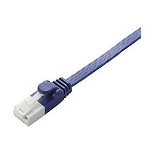 ELECOM(エレコム) LD-GFAT/BM200 カテゴリ6A対応 ツメ折れ防止フラットLANケーブル (20m/ブルーメタリック)