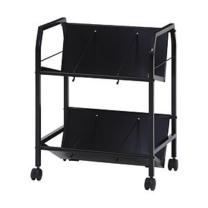 不二貿易 ファイルワゴン 2段 [W550ｘD400ｘH720mm]  ブラック 17612