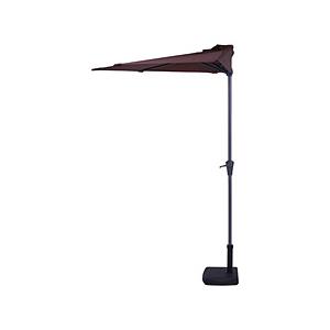 不二貿易 半円パラソル ブラウン