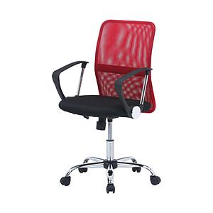 不二貿易 メッシュバックチェアー HF-78RD レッド   90875