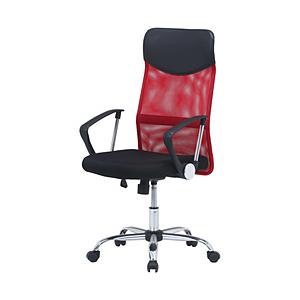 不二貿易 メッシュハイバックチェアー HF-98RD レッド   90879