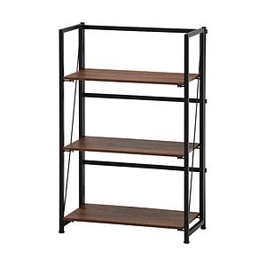 不二貿易 折りたたみシェルフ アロン3段 [W610ｘD310ｘH930mm]  ブラウン 7363...