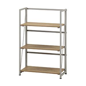 不二貿易 折りたたみシェルフ アロン3段 [W610ｘD310ｘH930mm]  ナチュラル 736...