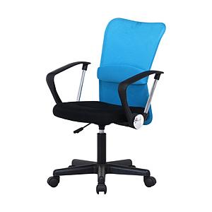 不二貿易 メッシュバックチェアー ハンター 肘付 BL  ブルー
