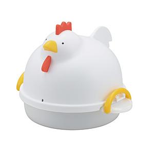 曙産業 レンジでらくチン！ゆでたまご にわとり型 4個用  ホワイト RE-1506