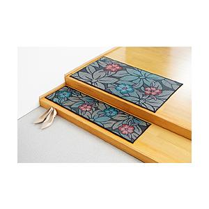 イケヒコ い草玄関マット FなでしこBL 約70×120cm（裏:ウレタン）  ブルー