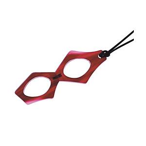 パール ペンダント型ルーペ 折りたたみ（メガネ型/レッド）PR-806 PR-806 レッド