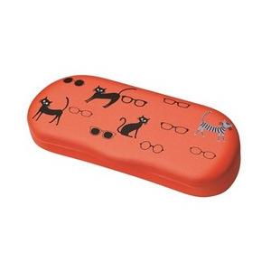 パール ハード メガネケース（ネコとめがね/オレンジ）SO-72 OR