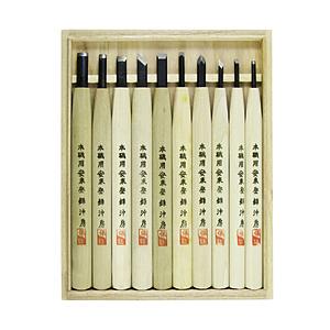 目黒彫刻刀 沖房 本職用彫刻刀 鋼付 安来鋼青紙 桐箱