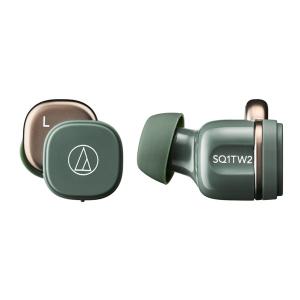 audio-technica(オーディオテクニカ) フルワイヤレスイヤホン  グリーン ATH-SQ...