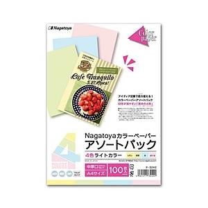 長門屋商店 ColorPaper アソートパック 4色ライトカラー 中厚口（A4×100枚） ナ-3...