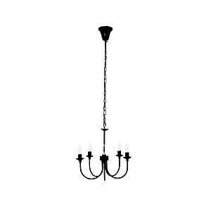 東京メタル 5灯 シャンデリア ブラック 40W相当LEDシャンデリア球×5灯付   YO-20 ［...