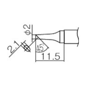 白光 T12-BCF2 白光 こて先 2BC型 面のみ
