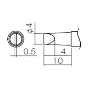 白光 T12-D4Z 白光 こて先 4D型(Z)
