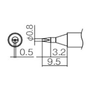 白光 T12-D08 白光 こて先 0.8D型
