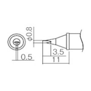 白光 T12-WD08 白光 こて先 0.8WD型