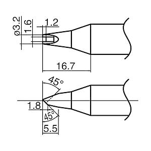 白光 白光　こて先　溝付   T33-1611