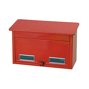 KGY 郵便型ポスト レッド スチール製 南京錠取り付け可 ネームシール付き   CY-20RE