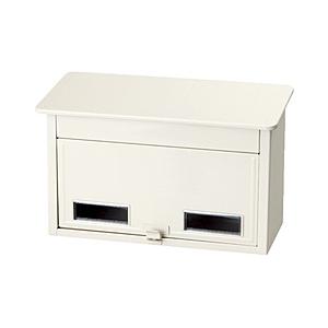 KGY 郵便型ポスト ホワイト スチール製 南京錠取り付け可 ネームシール付き   CY-20WH