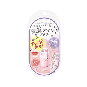 常盤薬品 SANA(サナ)  素肌記念日 フェイクヌードリップ 03 (引き寄せレッド)〔リップクリ...
