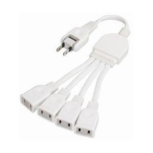 ヤザワ ACアダプター用4分配延長コード（0.2m・ホワイト）　Y02V4002WH