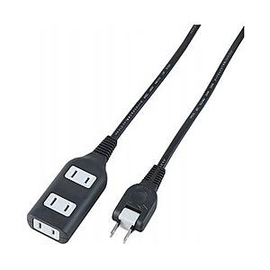 ヤザワ 耐トラ付延長コード （3個口・1m）　Y02S301-BK ブラック