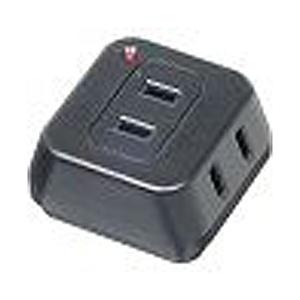 ヤザワ 雷サージ付トリプルタップ゜3個口黒